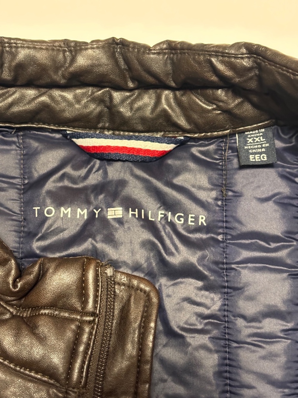 Mens Brown Tommy Hilfiger Puffer Winter Coat Jacket Size 2XL - Picture 5 of 11